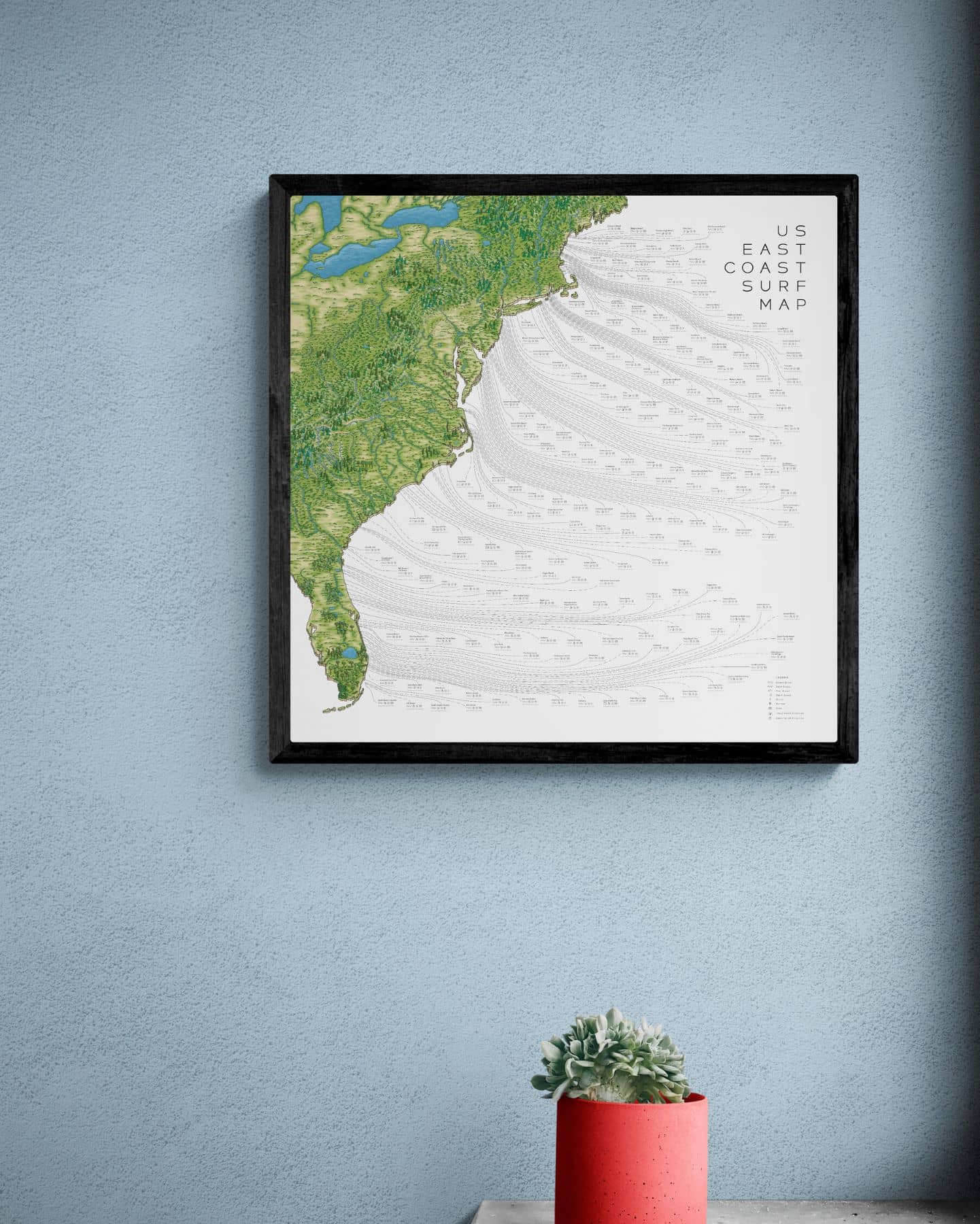 The US East Coast Surf Map