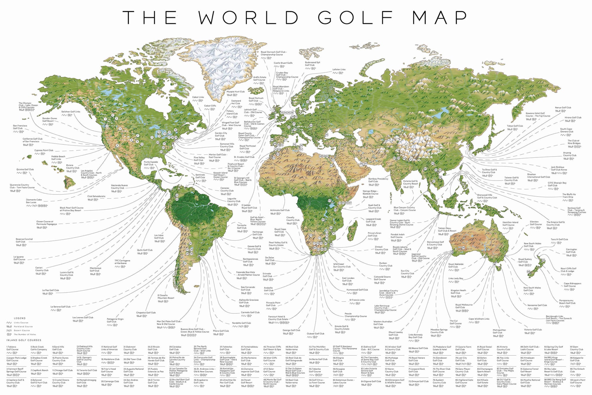 Earth Course Map The World Golf Map – Malin & Mizen