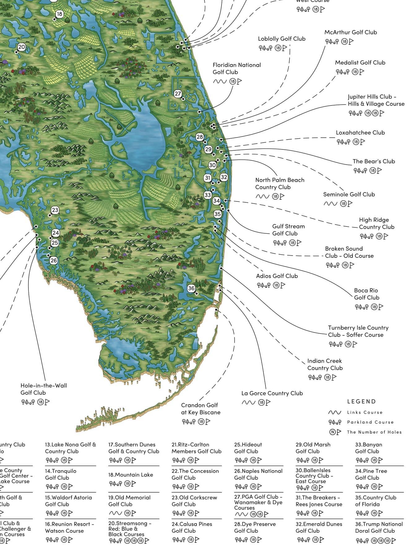 The Florida Golf Map 77 Of Florida S Top Golf Courses Malin Mizen Bottomr 2048x2048 