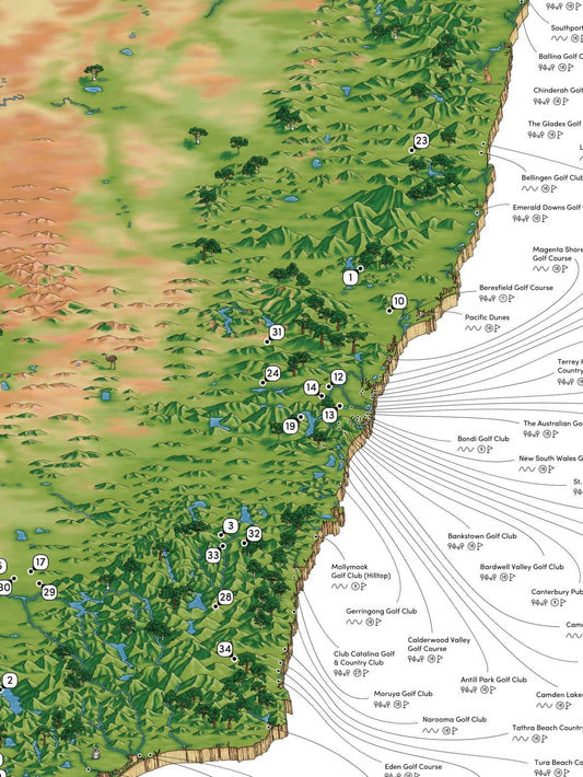 The Eastern Australian Golf Map