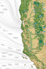 The California Surf Map Beach Towel