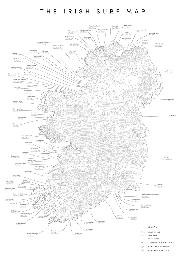 The Minimalist Irish Surf Map