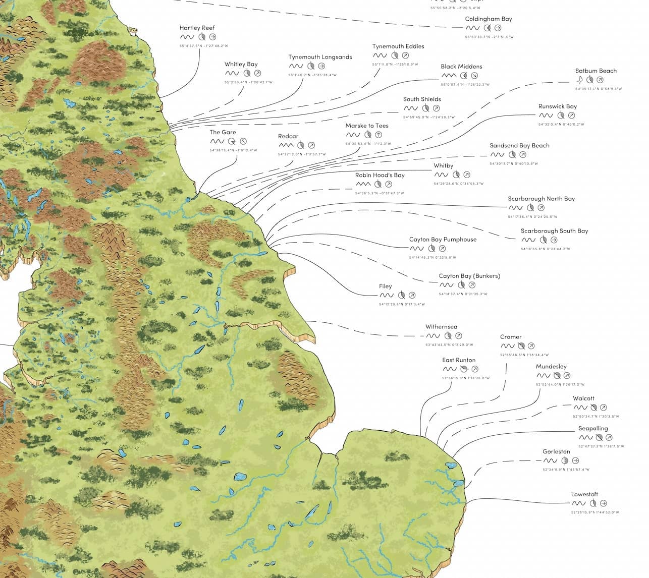 The British Surf Map Beach Towel