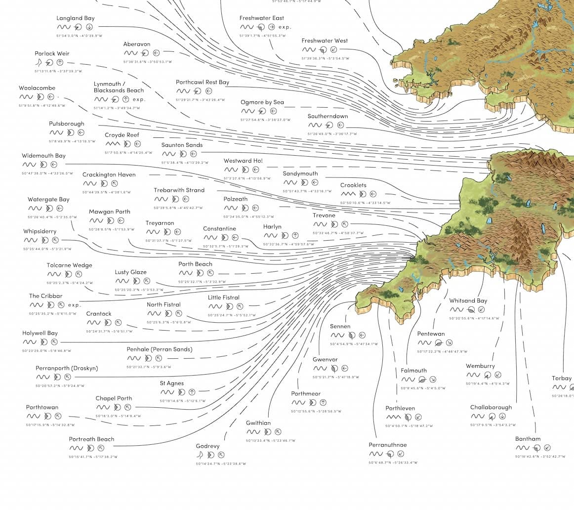 The British Surf Map Beach Towel