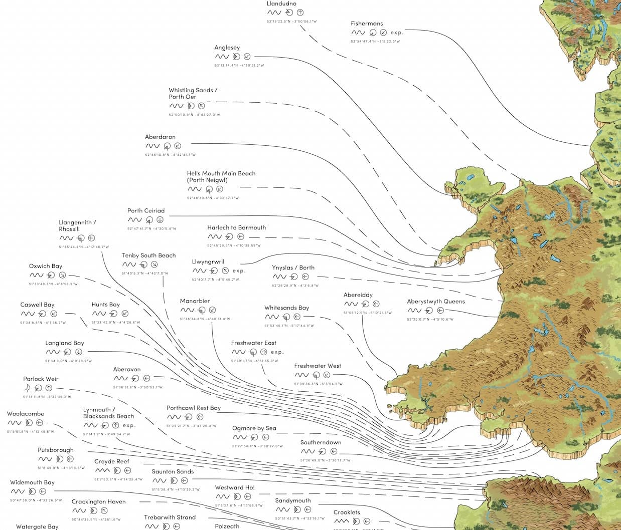 The British Surf Map Beach Towel