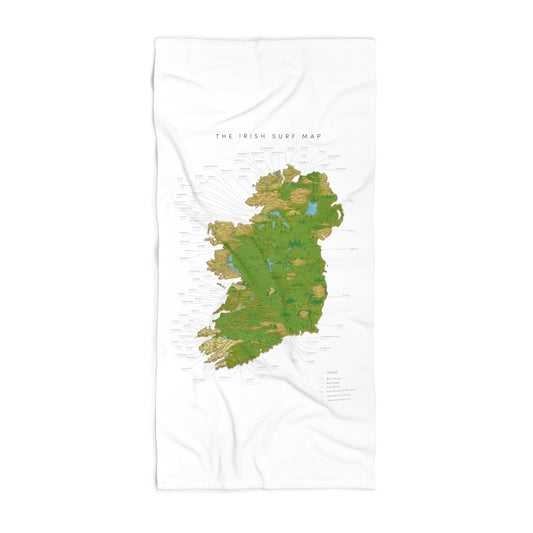 The Irish Surf Map - Beach Towel