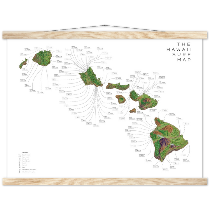 The Hawaii Surf Map - 102 Surf Spots with GPS & Wind/Swell Info – Malin ...